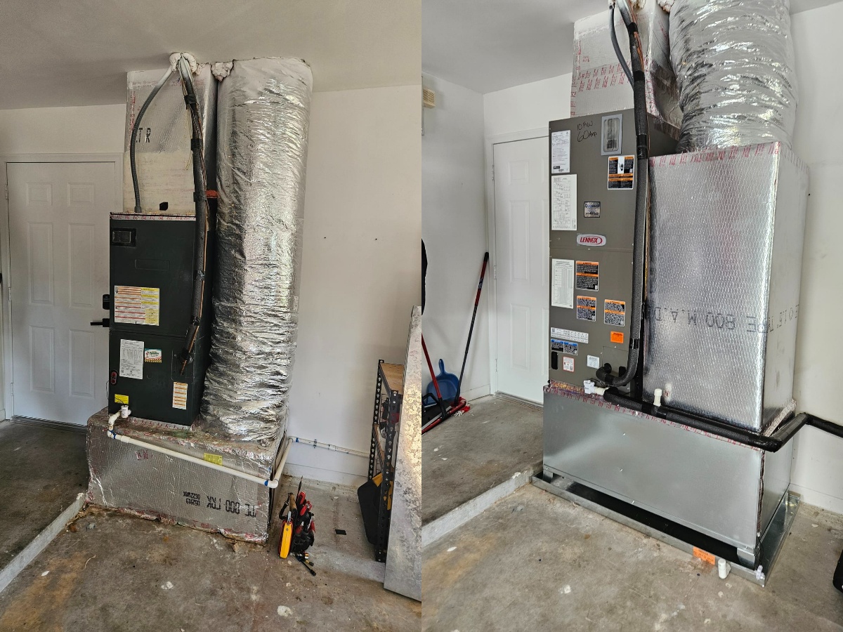 AC Installation Before After Before and After installation performed by Air Squad